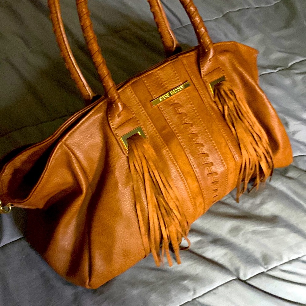 Never used brown Steve Madden Tote/Shoulder Tassle bag
